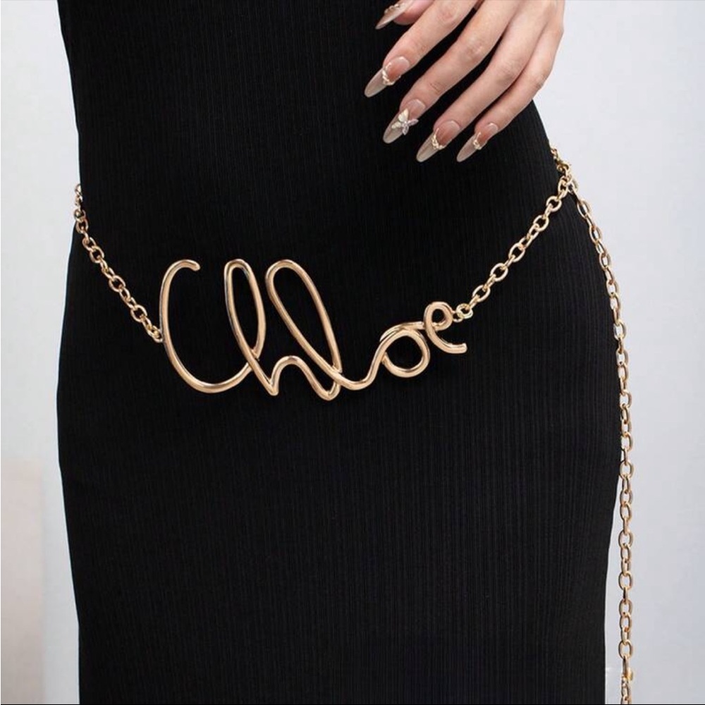 Chloe gold plated chain belt